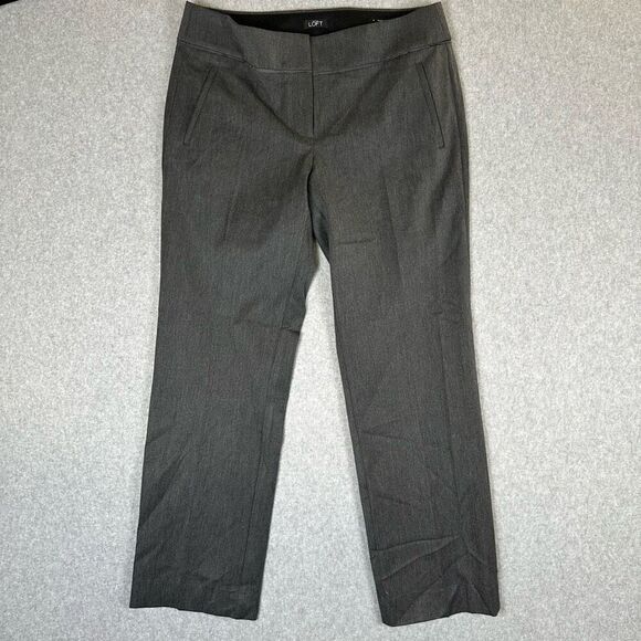 Ann Taylor LOFT Womens 8 Marisa Trouser Pants Dark Gray Straight Leg Business - Picture 1 of 9
